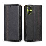 For Tecno Spark 9 Pro Grid Texture Magnetic Flip Leather Phone Case(Black)