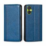 For Tecno Spark 9 Pro Grid Texture Magnetic Flip Leather Phone Case(Blue)