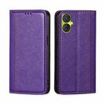 For Tecno Spark 9 Pro Grid Texture Magnetic Flip Leather Phone Case(Purple)