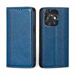 For Tecno Spark 10C Grid Texture Magnetic Flip Leather Phone Case(Blue)