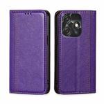 For Tecno Spark 10C Grid Texture Magnetic Flip Leather Phone Case(Purple)