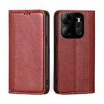 For Tecno Spark GO 2023/Pop 7/Pop 7 Pro Grid Texture Magnetic Flip Leather Phone Case(Red)