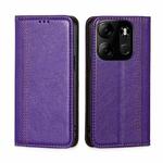 For Tecno Spark GO 2023/Pop 7/Pop 7 Pro Grid Texture Magnetic Flip Leather Phone Case(Purple)