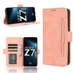 For vivo iQOO Z7x Skin Feel Calf Texture Card Slots Leather Phone Case(Pink)