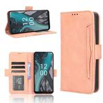 For Nokia C22 Skin Feel Calf Texture Card Slots Leather Phone Case(Pink)