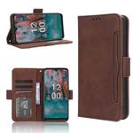 For Nokia C12 Skin Feel Calf Texture Card Slots Leather Phone Case(Brown)