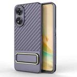 For OPPO Reno8 T 4G Wavy Textured Phone Case with Lens Film(Purple)