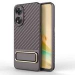 For OPPO Reno8 T 4G Wavy Textured Phone Case with Lens Film(Brown)