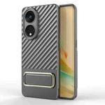 For OPPO Reno8 T 5G Wavy Textured Phone Case with Lens Film(Grey)