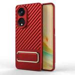 For OPPO Reno8 T 5G Wavy Textured Phone Case with Lens Film(Red)