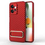 For Xiaomi Redmi Note 12 4G Global Wavy Textured Phone Case with Lens Film(Red)