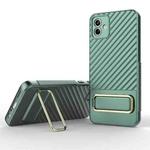 For Samsung Galaxy A04 Wavy Textured Phone Case with Lens Film(Green)