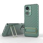 For OnePlus Nord CE 3 Wavy Textured Phone Case with Lens Film(Green)