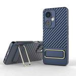 For OnePlus Nord CE 3 Wavy Textured Phone Case with Lens Film(Blue)