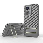 For OnePlus Nord CE 3 Wavy Textured Phone Case with Lens Film(Grey)