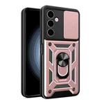 For Samsung Galaxy A24 4G Sliding Camera Cover Design TPU+PC Phone Case(Rose Gold)