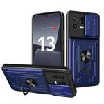 For Xiaomi 13 Sliding Camshield TPU+PC Phone Case with Card Slot(Blue)