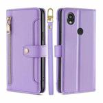 For Kyocera Digno SX3-KYG02 Sheep Texture Cross-body Zipper Wallet Leather Phone Case(Purple)