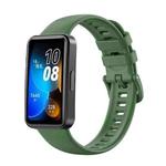 For Huawei Band 8 16mm Solid Color Silicone Replacement Watch Band(Dark Green)