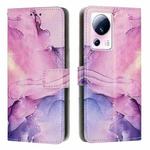 For Xiaomi Civi 2 / 13 Lite Painted Marble Pattern Leather Phone Case(Purple)