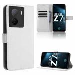 For vivo iQOO Z7x Diamond Texture Leather Phone Case(White)