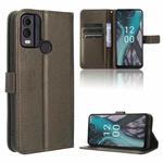 For Nokia C22 Diamond Texture Leather Phone Case(Brown)