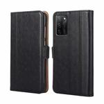 For OPPO A55S 5G Ostrich Texture Horizontal Flip Leather Phone Case(Black)