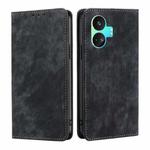 For Realme GT Neo5 SE RFID Anti-theft Brush Magnetic Leather Phone Case(Black)