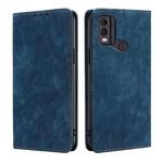 For Nokia C22 RFID Anti-theft Brush Magnetic Leather Phone Case(Blue)