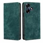 For Infinix Hot 30 4G RFID Anti-theft Brush Magnetic Leather Phone Case(Green)