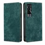 For Tecno Pova 5G RFID Anti-theft Brush Magnetic Leather Phone Case(Green)