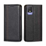 For TCL 403 Grid Texture Magnetic Flip Leather Phone Case(Black)