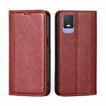 For TCL 403 Grid Texture Magnetic Flip Leather Phone Case(Red)