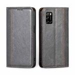 For Rakuten Big S Grid Texture Magnetic Flip Leather Phone Case(Grey)