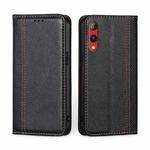 For Rakuten Hand 4G Grid Texture Magnetic Flip Leather Phone Case(Black)