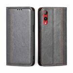 For Rakuten Hand 4G Grid Texture Magnetic Flip Leather Phone Case(Brown)