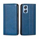 For Blackview A52 Grid Texture Magnetic Flip Leather Phone Case(Blue)
