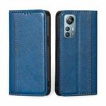 For Blackview A85 Grid Texture Magnetic Flip Leather Phone Case(Blue)
