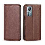 For Blackview A85 Grid Texture Magnetic Flip Leather Phone Case(Brown)
