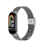 For Xiaomi Mi Band 8 Milanese Buckle Metal Watch Band(Grey)