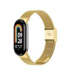 For Xiaomi Mi Band 8 Milanese Buckle Metal Watch Band(Gold)
