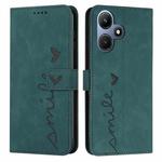 For Infinix Hot 30i Skin Feel Heart Pattern Leather Phone Case(Green)