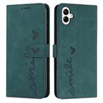 For Samsung Galaxy M14 5G / F14 5G Skin Feel Heart Pattern Leather Phone Case(Green)