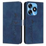 For Tecno Spark 10 Skin Feel Heart Pattern Leather Phone Case(Blue)