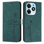 For Tecno Spark 10 Pro Skin Feel Heart Pattern Leather Phone Case(Green)
