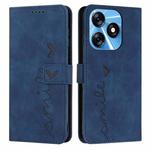 For Tecno Spark 10C Skin Feel Heart Pattern Leather Phone Case(Blue)