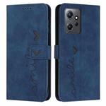 For Xiaomi Redmi Note 12 4G Global Skin Feel Heart Pattern Leather Phone Case(Blue)