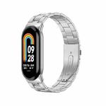 For Xiaomi Mi Band 8 Milanese Three-bead Metal Watch Band(Silver)