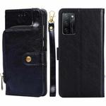 For OPPO A55S 5G Zipper Bag Leather Phone Case(Black)