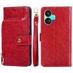 For Realme GT Neo5 SE Zipper Bag Leather Phone Case(Red)